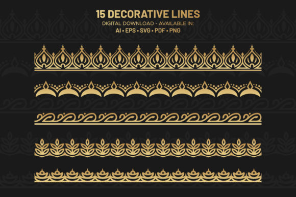 15 Decorative Line Art Frames for Graphics and Illustrations