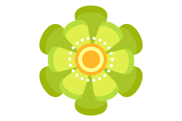 Abstract Flower in Decorative Ornament Style Graphics