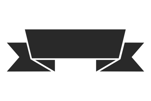 Black Ribbon Badge. Blank Decorative Ele