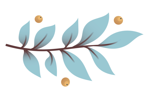 Branch Decorative Element. Elegant Botan