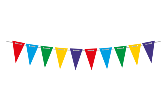 Colorful Bunting. Decorative Paper Triangles
