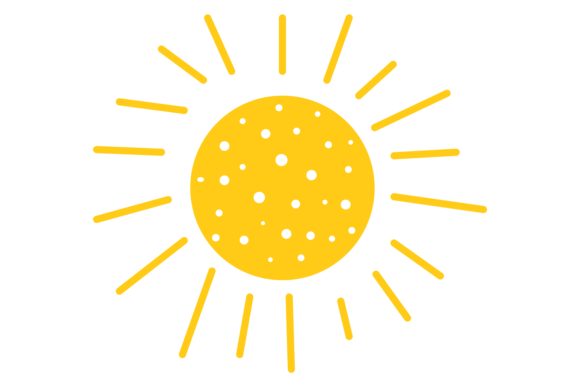 Cute Decorative Sun. Graphics & Illustrations
