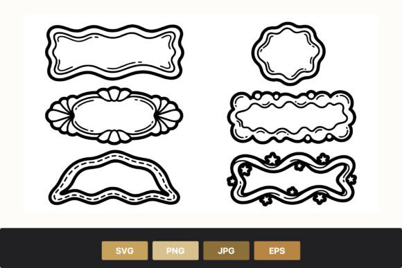 Decorative Black and White Frame Line: Graphics for Creative Design