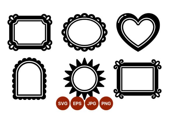Decorative Black and White Frame Shapes