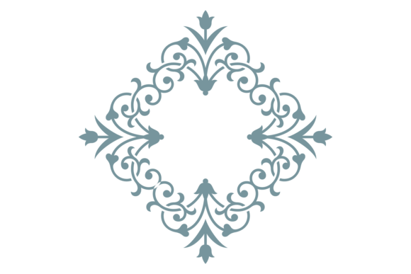 Decorative Calligraphic Monogram Template for Graphics and Illustrations