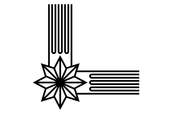Decorative Corner. Geometric Star Element Graphics