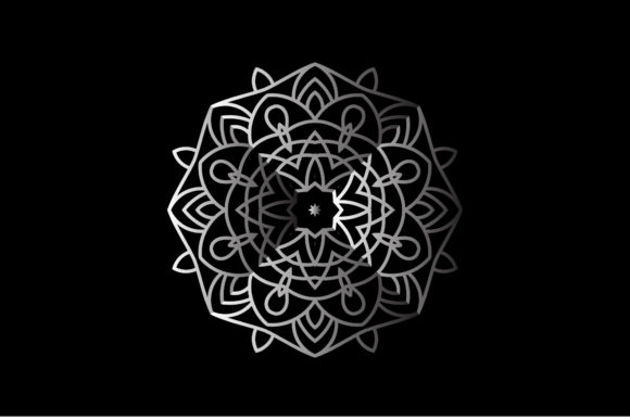 Decorative Mandala Silver Gradient Graphics