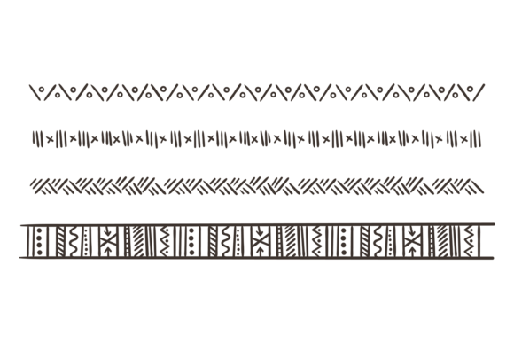 Decorative Pattern Line Set. Tribal Orna Graphics
