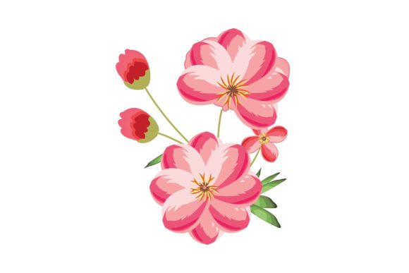 Decorative Pink Flower Illustration Graphics