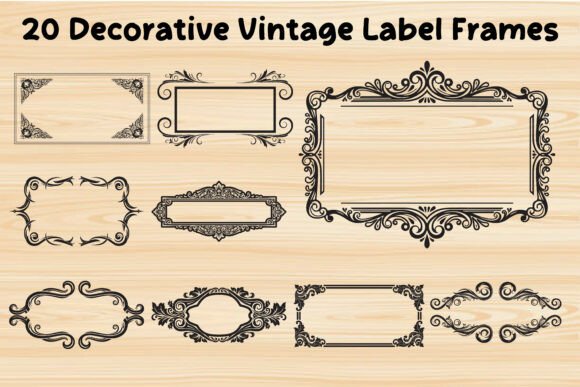 Decorative Vintage Label Frames for Graphics and Illustrations