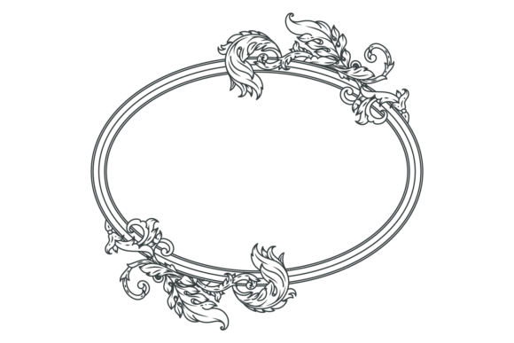 Elegant Vintage Oval Border. Decorative Graphics