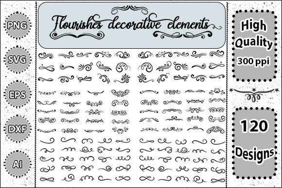Flourishes Decorative Elements Svg Set 2