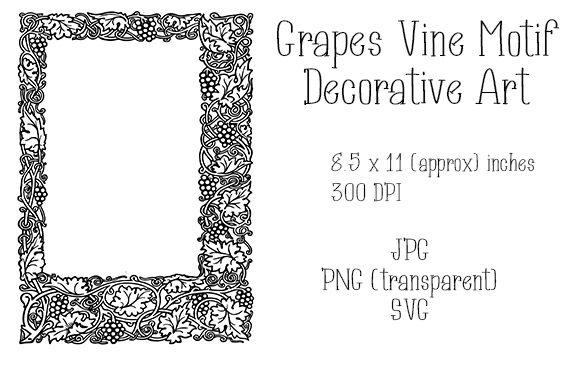 Grapes Vine Motif Decorative Art Graphics