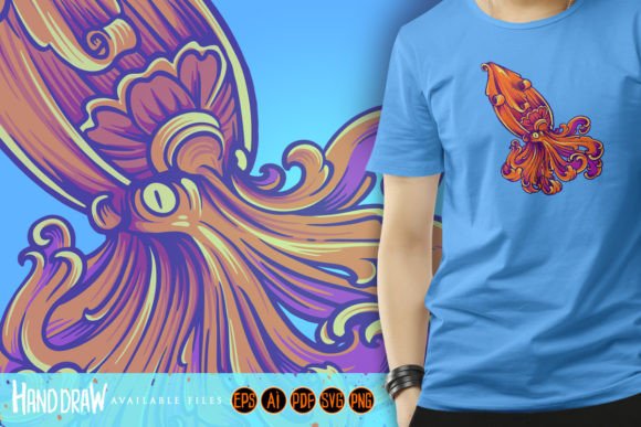 Luxury Decorative Octopus Ornament Svg