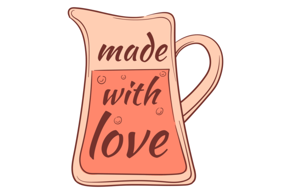 Made with Love Decorative Sticker. Cozy Graphics