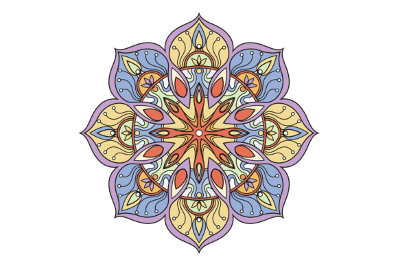 Mandala Symbol. Color Ornate Decorative