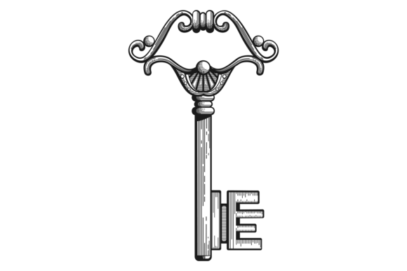 Medieval Key. Vintage Decorative Safety