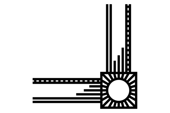 Retro Ornament Corner. Decorative Line B
