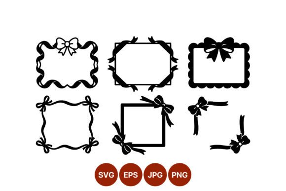 Ribbon Bow Decorative Frames Vector Art