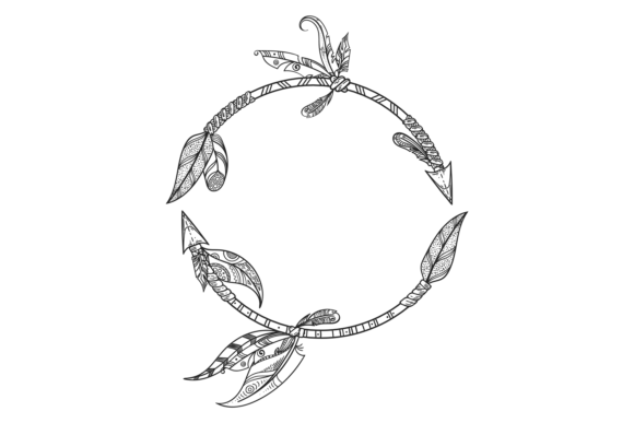 Round Arrow Border. Decorative Patterned Graphics