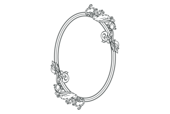 Round Filigree Frame. Decorative Baroque Graphics