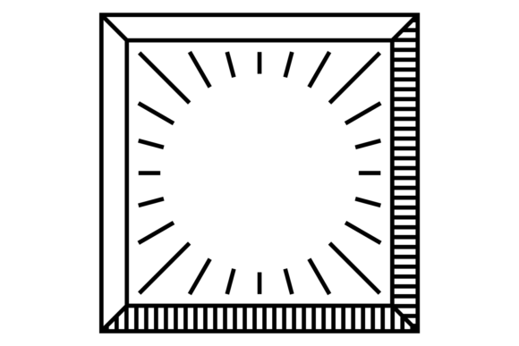 Square Frame in Retro Line Graphics
