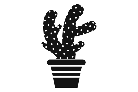 Succulent Black Icon. Decorative Home Graphics