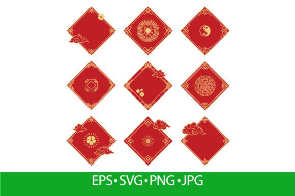 Traditional Chinese Decorative Oriental Graphics and Illustrations