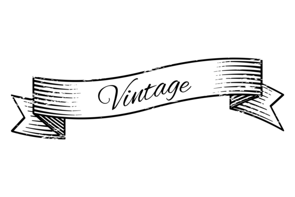 Vintage Decorative Ribbon Banner. Retro Graphics