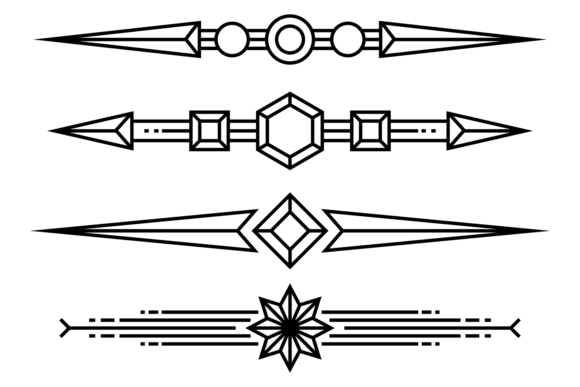 Vintage Divider Set. Decorative Linear S Graphics