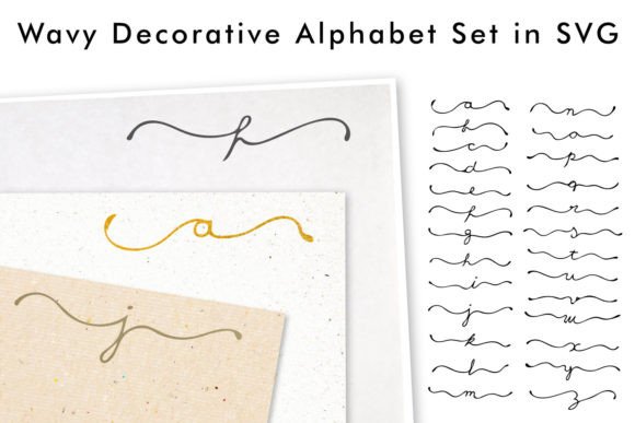 Wavy Decorative Alphabet Set in SVG