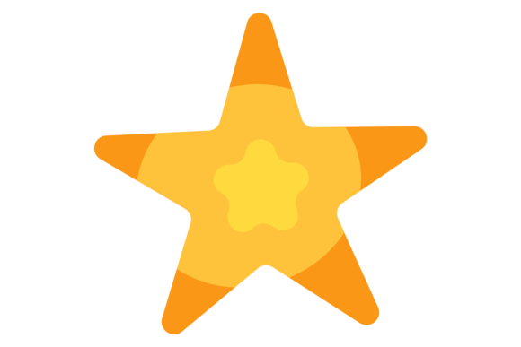 Yellow Star Icon. Decorative Sparkle. Br